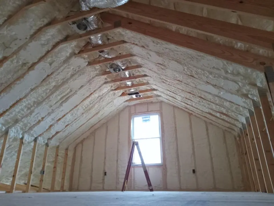 Spray foam roofing application for Crawl Space Insulation project in West Samoset